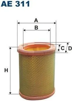 Produktbild von FILTRON Luftfilter Filtereinsatz AE311, 164 mm Höhe, 140 mm Außendurchmesser