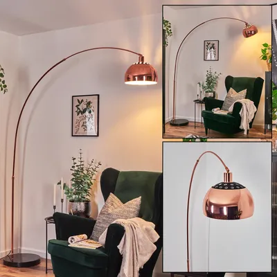 Produktbild von Gavirate Stehlampe aus Metall in Kupfer/Schwarz/Weiß mit Marmorfuß