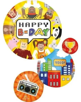 Produktbild von Folienballon "H-BDAY" XL, 71x55 cm - Anagram