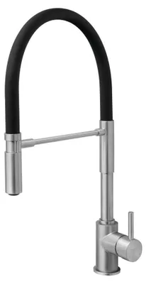 Imagen del producto de Grifo de cocina minimalista con caño flexible, color /acero inoxidable mate
