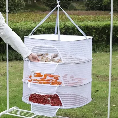 Produktbild von Trockennetz,Drying Rack Trockennetz, Hängend mit Haken Netzgestell zum Mesh Trockennetzs für KräUter, Trocknen, Obst, Unterwäsche, Socken, 3 lagiges