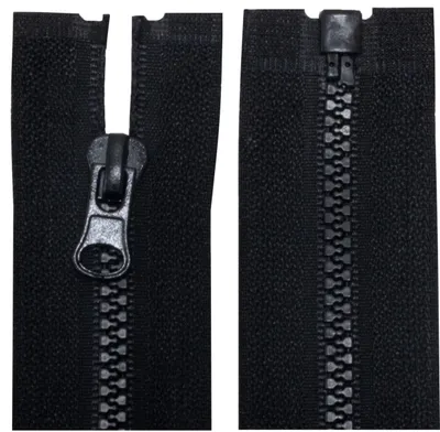 10er-Set Reißverschlüsse Nr. 3, 80 cm, teilbar, schwarz