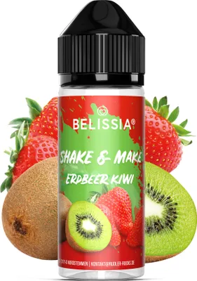 Produktbild von Belissia Shake and Make Erdbeer-Kiwi - 10ml hochdosiertes Lebensmittelaroma + 120ml Schüttelflasche - Für Backen, Speisen, Getränke, DIY & Raumduft