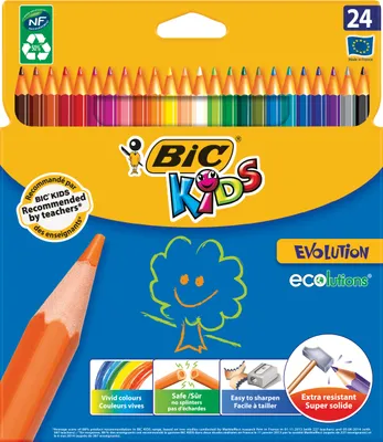 Produktbild von BIC Buntstifte Evolution, 24 Stück(e), Multi, Mehrfarben, Hexagonal, 17,5 cm, 186 mm