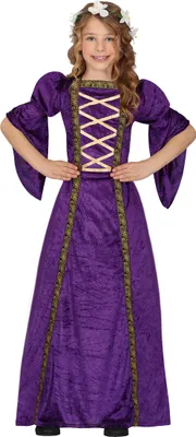 Immagine prodotto di Abito da principessa medievale viola costume da fiaba  di fiori bambini carnevale fantasia avventura regale eleganza, taglia: 140/146 colore: viola