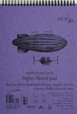 Produktbild von SMLT Ringbuch Zeichenblock A4 weißes Naturpapier 130gr 30 Blatt