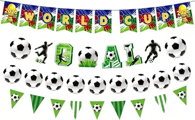 Produktbild von Weltmeisterschaft-Banner, 4 Stück, Fußball-Dekoration, Flagge, für Partys