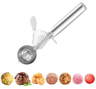 Produktbild von Eisportionierer mit Auslöser - Edelstahl - Für Eiscreme, Teig und Melonen - 40 mm Durchmesser, 23 ml Volumen