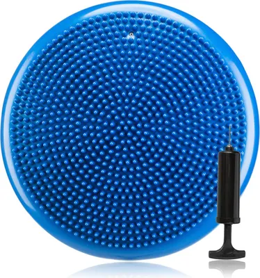 Obrázok produktu pre Gymtek® balančný vankúš na sedenie - s pumpou - okrúhly Ortopedický balančný vankúš, guľôčkový vankúš na sedenie, ergonomický vzduchový vankúš na kancelársku stoličku