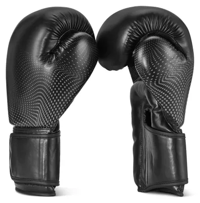 Zdjęcie produktu dla Rękawice bokserskie Amazon Basics dla mężczyzn i kobiet, do sparingów, treningu, Muay Thai, kickboxingu, MMA, 14 oz