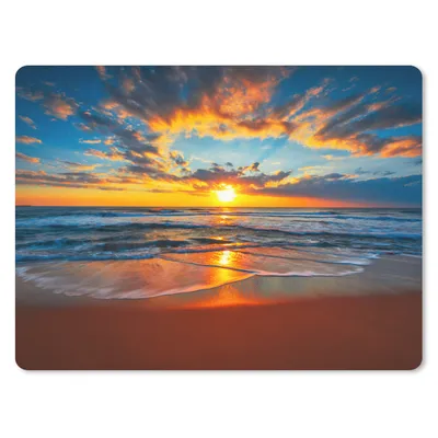 Produktbild von MuchoWow® Mauspad Mousepad Meer - Sonnenuntergang - Strand - Wolken - Orange 23x19 cm - Mousepads - Maus Mat - Pad - Mausunterlage - Schreibtischunterlage - Mauspad