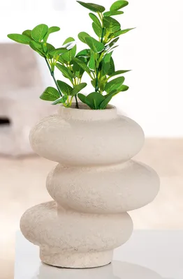 Obrázok produktu pre Gilde Vase Stone Keramik hellgrau h 21