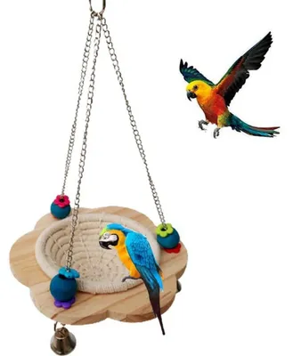 Produktbild von Vogelnest mit Schaukel und 3 Glocken aus Baumwollseil