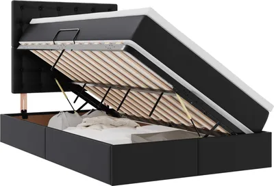Immagine prodotto di Letto con Contenitore Nero 120 x 190 cm