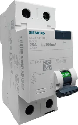 Produktbild von SIEMENS Fehlerstromschutzschalter 25A 2P 300mA Typ AC VDE Fi-Schalter RCD 5749