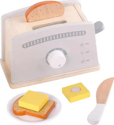 Produktbild von Holz Toaster mit Zubehör, 7tlg, Kinder Spielzeug Haushalt Küchenset