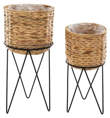 Produktbild von 2er-Set Blumenständer, Blumentöpfe aus Seegras, 25 x 54 cm, Atmosphera