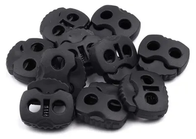 Produktbild von 10 Kordelstopper mit zwei Löchern 20x20mm, Durchzug 5mm - 35 Farben