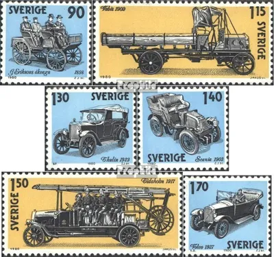 Produktbild von Briefmarken Schweden 1980 Mi 1118-1123 (kompl.Ausg.) postfrisch schwed. Automobilbau