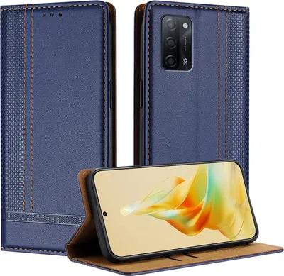 Image de Etui pour OPPO A54 4G/A55 5G étui en cuir avec fonction stand bleu