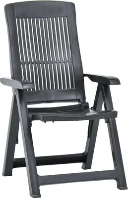Image de vidaXL Chaises de jardin réglables 2 pcs. Plastique Anthracite