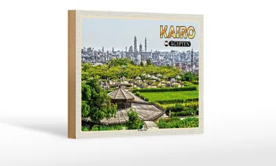 Produktbild von Holzschild Reise 18x12 cm Kairo Ägypten Al'Azhar Park Dekoration