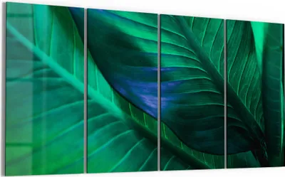 Produktbild von DEQORI Glasbild Echtglas 4x30x60 cm 'Tropenblattstruktur' Wandbilder XXL groß