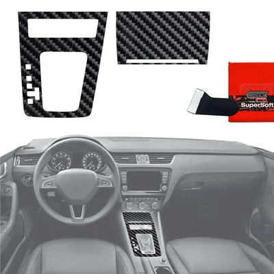 Produktbild von 2in1 Schutzfolien Grizz Protector für Mittelkonsole - Skoda Octavia 3 Manual (2017-2020) Carbon Optik Glanz