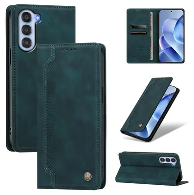 Image de Étui pour téléphone ZTE Nubia S, en cuir synthétique, type portefeuille rabattable, avec compartiments pour cartes et support intégré. Couleur : vert