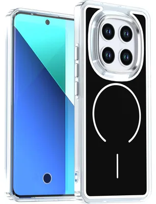 Immagine prodotto di Custodia magnetica per Xiaomi Redmi Note 15 5G/4G, custodia sottile e trasparente resistente agli urti, compatibile con MagSafe, nera