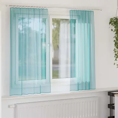 Produktbild von "2026 Promotion" Voile Vorhänge mit Schlaufen 2 Stk. - Hohe Qualität - Türkis 140x175 cm - Gardinen & Vorhänge CC25482