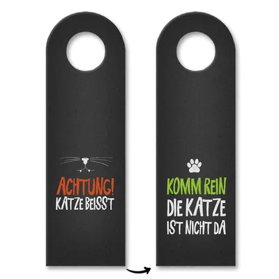 Produktbild von Achtung Katze beisst oder Katze ist nicht da Türhänger Katzer Katzen Haustier