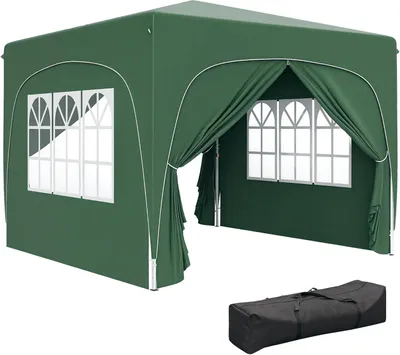 Productafbeelding van Tuinpaviljoen - Paviljoen - Partytent - Gazebo - Prieel - 3x3 m - UPF50+ Zonbescherming - Verstelbare Hoogte