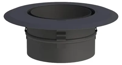 Produktbild von Jeremias Wandfutter mit Zentrierfeder und Wandrosette schwarz | Ø150mm