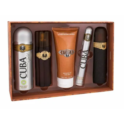 Produktbild von Cuba Gold Must Have Set Eau de Toilette Spray 100ml + Eau de Toilette Spray 35ml + Deodorant Spray 200ml + Duschgel 200ml + Aftershave 100ml
