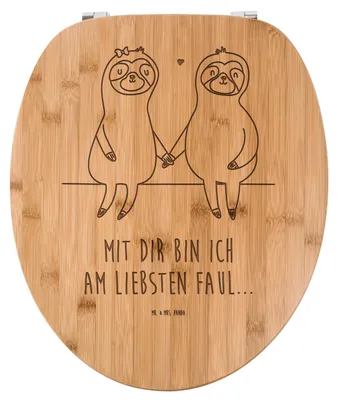Produktbild von Mr. & Mrs. Panda WC Brille Faultier Pärchen - Transparent - Geschenk, Gemeinsam, Beziehung, Toilettendeckel, Klodeckel, WC-Brille, Liebe, Toilettenbrille, Sitz