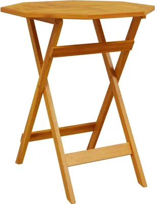 A wooden folding table on a white background.