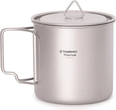 Obrázek produktu pro TOMSHOO Ultralehký titanový hrnek pro outdoorové aktivity – přenosný hrnek na vodu pro kempování a piknik se skládacím uchem, 300 ml / 350 ml / 420 ml / 450 ml / 550 ml / 650 ml / 750 ml
