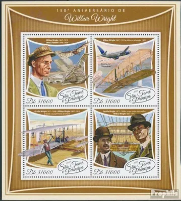 Produktbild von Briefmarken Sao Tome e Principe 2017 Mi 7463-7466 Kleinbogen (kompl. Ausgabe) postfrisch Wilbur Wright