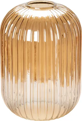 A clear studio shot of a glass vase.