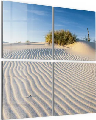 Produktbild von DEQORI Glasbild Echtglas 4x50x50 cm 'Sanddüne Ostseeküste' Wandbilder XXL groß