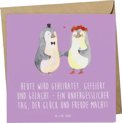 Produktbild von Mr. & Mrs. Panda Grußkarte Hochzeitsfeier Freude - Lavendeltraum - Geschenk, faltkarte, Heirat, Hochzeit, Klappkarte, Geschenke, Magie, doppelkarte, Hochzeitsglück