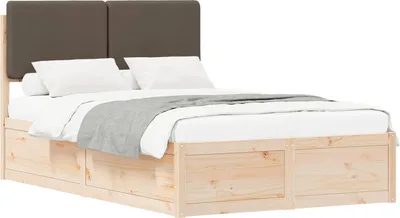 Produktbild von vidaXL Bettgestell mit gepolstertem Kopfteil Taupe 120 x 190 cm