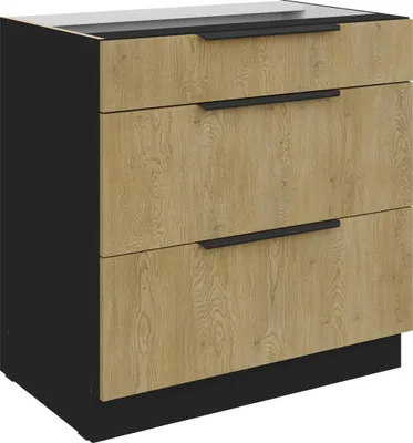 Produktbild von Unterschrank Cremona schwarz 80 D 3S BB