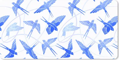 Produktbild von MuchoWow® Schreibtischunterlage Muster - Blau - Vogel 80x40 cm - XXL Mauspad - Gaming Mauspad