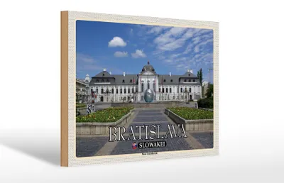 Produktbild von Holzschild Reise 30x20cm Bratislava Slowakei Palais Grassalkovich