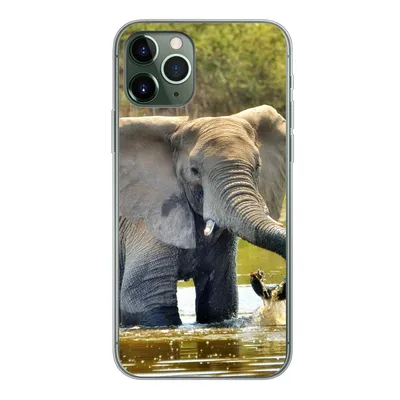 Produktbild von MuchoWow® Handyhülle Schutzhülle Hülle für iPhone 11 Pro Elefant - Wasser - Tiere - Natur Silikon Softcase Handy Hülle - Handy