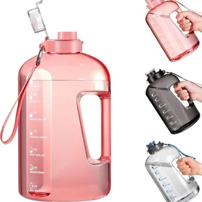 Produktbild von Trinkflasche mit Time Markern - Motivierende Trinkflasche - Trinkflasche mit Rietje - Sportflasche - Lifestyle Change Trinkflasche