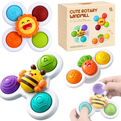Zdjęcie produktu dla Fidget Spinner Zabawka Do Kąpieli Sensoryczna Grzechotka Z Przyssawką