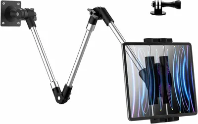 Imagen del producto de Soporte de pared para tablet, con brazo articulado y plegable, de 95 cm, compatible con tablets y smartphones de 4 a 12,9 pulgadas